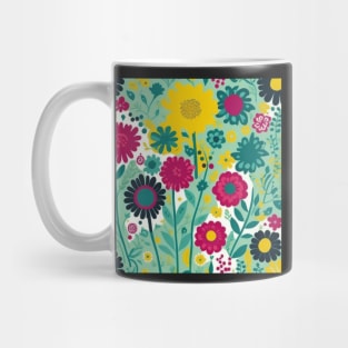 A Playful Bouquet of Vibrant Flowers Pattern Mug